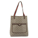 GUCCI GG Supreme Web Sherry Line Tote Bag PVC Beige Gold 40 02 003 Auth 213679-2