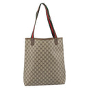 GUCCI GG Supreme Web Sherry Line Tote Bag PVC Beige Gold 40 02 003 Auth 213679-3