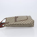 GUCCI GG Supreme Web Sherry Line Tote Bag PVC Beige Gold 40 02 003 Auth 213679-5