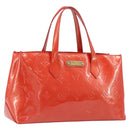 LOUIS VUITTON Vernis Bluebird Wilshire PM Orenge Sunset M93644 Auth 213683A-1