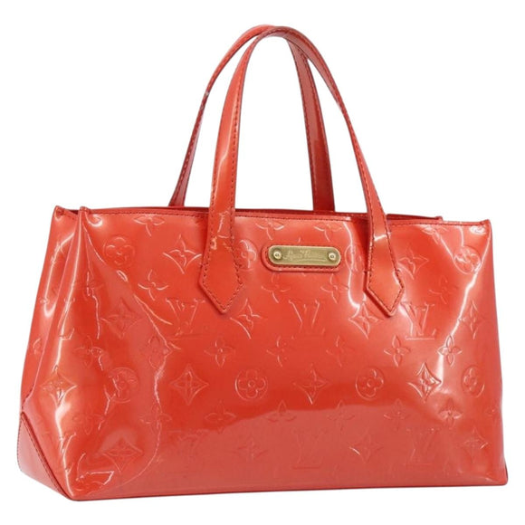 LOUIS VUITTON Vernis Bluebird Wilshire PM Orenge Sunset M93644 Auth 213683A