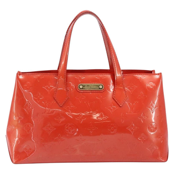 LOUIS VUITTON Vernis Bluebird Wilshire PM Orenge Sunset M93644 Auth 213683A