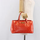 LOUIS VUITTON Vernis Bluebird Wilshire PM Orenge Sunset M93644 Auth 213683A-28