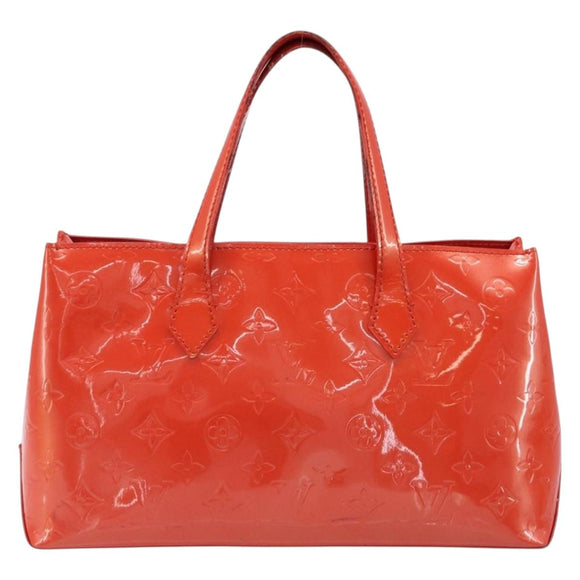 LOUIS VUITTON Vernis Bluebird Wilshire PM Orenge Sunset M93644 Auth 213683A