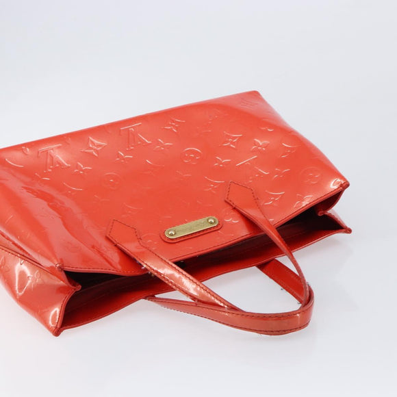 LOUIS VUITTON Vernis Bluebird Wilshire PM Orenge Sunset M93644 Auth 213683A
