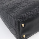 Christian Dior Cannage Lady Dior Large Hand Bag Lamb Skin 2way Auth 213685V-15