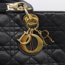 Christian Dior Cannage Lady Dior Large Hand Bag Lamb Skin 2way Auth 213685V-16