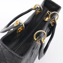 Christian Dior Cannage Lady Dior Large Hand Bag Lamb Skin 2way Auth 213685V-6