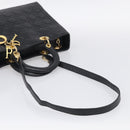 Christian Dior Cannage Lady Dior Large Hand Bag Lamb Skin 2way Auth 213685V-9