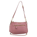 Miu Miu Madras Chain Shoulder Bag Leather 2way Pink Gold Auth 213686A-1