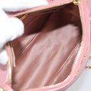 Miu Miu Madras Chain Shoulder Bag Leather 2way Pink Gold Auth 213686A-20