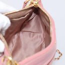 Miu Miu Madras Chain Shoulder Bag Leather 2way Pink Gold Auth 213686A-21