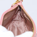 Miu Miu Madras Chain Shoulder Bag Leather 2way Pink Gold Auth 213686A-22