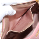 Miu Miu Madras Chain Shoulder Bag Leather 2way Pink Gold Auth 213686A-23