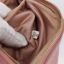 Miu Miu Madras Chain Shoulder Bag Leather 2way Pink Gold Auth 213686A-26