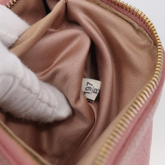 Miu Miu Madras Chain Shoulder Bag Leather 2way Pink Gold Auth 213686A