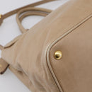 Miu Miu Vitellolux Hand Bag Leather 2way Beige Gold Auth 213687V-13