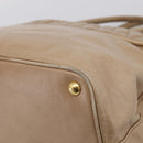 Miu Miu Vitellolux Hand Bag Leather 2way Beige Gold Auth 213687V-14