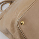 Miu Miu Vitellolux Hand Bag Leather 2way Beige Gold Auth 213687V-15