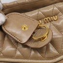Miu Miu Vitellolux Hand Bag Leather 2way Beige Gold Auth 213687V-17