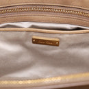 Miu Miu Vitellolux Hand Bag Leather 2way Beige Gold Auth 213687V-18