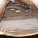 Miu Miu Vitellolux Hand Bag Leather 2way Beige Gold Auth 213687V-19