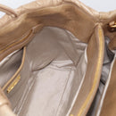 Miu Miu Vitellolux Hand Bag Leather 2way Beige Gold Auth 213687V-20