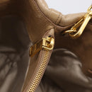 Miu Miu Vitellolux Hand Bag Leather 2way Beige Gold Auth 213687V-26