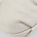 PRADA Shoulder Bag Leather White Gold Auth 213688-11