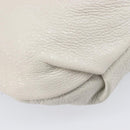 PRADA Shoulder Bag Leather White Gold Auth 213688-13