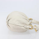 PRADA Shoulder Bag Leather White Gold Auth 213688-4