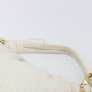 PRADA Shoulder Bag Leather White Gold Auth 213688-8