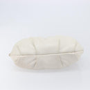 PRADA Shoulder Bag Leather White Gold Auth 213688-9