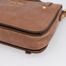 Miu Miu Vitellolux Shoulder Bag Leather Brown Gold Auth 213693A-12