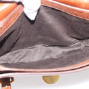 Miu Miu Vitellolux Shoulder Bag Leather Brown Gold Auth 213693A-20