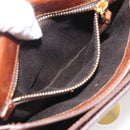 Miu Miu Vitellolux Shoulder Bag Leather Brown Gold Auth 213693A-24