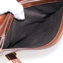 Miu Miu Vitellolux Shoulder Bag Leather Brown Gold Auth 213693A-25