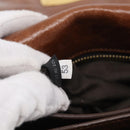 Miu Miu Vitellolux Shoulder Bag Leather Brown Gold Auth 213693A-26