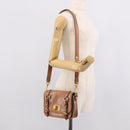 Miu Miu Vitellolux Shoulder Bag Leather Brown Gold Auth 213693A-27