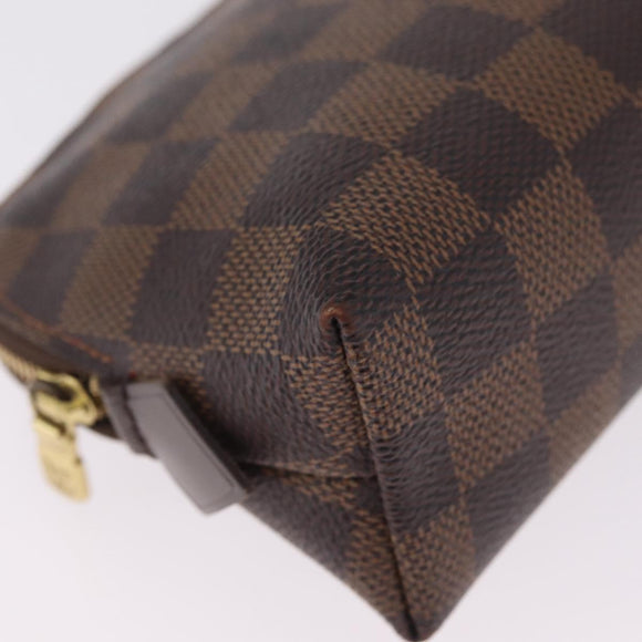 LOUIS VUITTON Damier Ebene Pochette Cosmetic PM Pouch N47516 LV Auth 213697A
