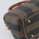 FENDI Pecan Hand Bag PVC Brown Gold Tone Auth 213698-11