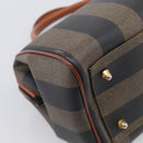 FENDI Pecan Hand Bag PVC Brown Gold Tone Auth 213698-13