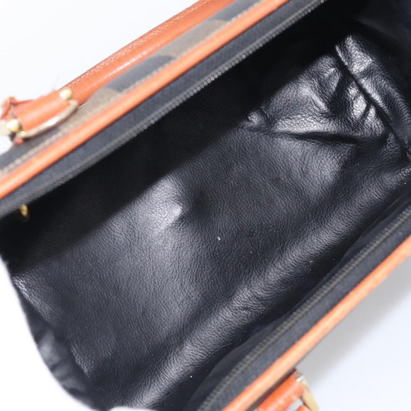 FENDI Pecan Hand Bag PVC Brown Gold Tone Auth 213698