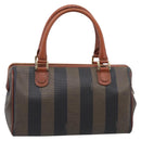FENDI Pecan Hand Bag PVC Brown Gold Tone Auth 213698-3
