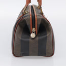 FENDI Pecan Hand Bag PVC Brown Gold Tone Auth 213698-4