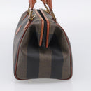 FENDI Pecan Hand Bag PVC Brown Gold Tone Auth 213698-5