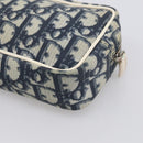 Christian Dior Trotter Canvas Pouch PVC Navy White Auth 213702-10