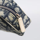 Christian Dior Trotter Canvas Pouch PVC Navy White Auth 213702-12