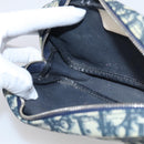 Christian Dior Trotter Canvas Pouch PVC Navy White Auth 213702-16