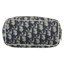 Christian Dior Trotter Canvas Pouch PVC Navy White Auth 213702-3